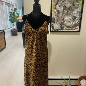 Leopard Print Slip Dress - Brown & Black